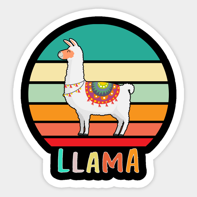 Vintage Retro Llama Sticker by adrinalanmaji